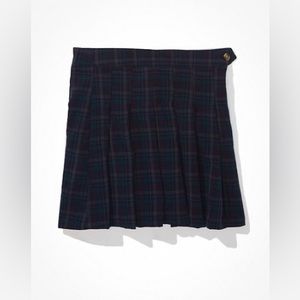 Plaid pleated mini skirt